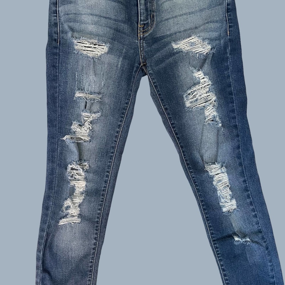 KanCan Estilo Mid Rise Distressed Cropped Ripped Jeans - Picture 6 of 11